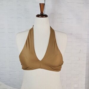 Aerie Womens Bikini Halter Top Swimwear Bronze Size Small